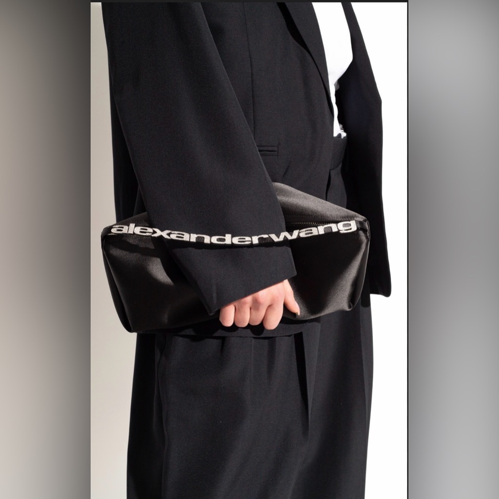 ALEXANDER WANG Leather Large Marques Stretched Bag Black